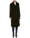 Tahari Elliot Wool-blend Wrap Coat In Black