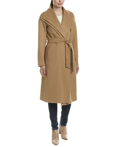 Tahari Elliot Wool-blend Wrap Coat In Brown