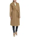 Tahari Elliot Wool-blend Wrap Coat In Brown