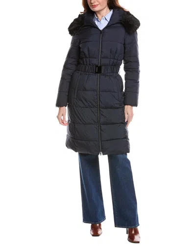 Tahari Emily Puffer Jacket In Blue