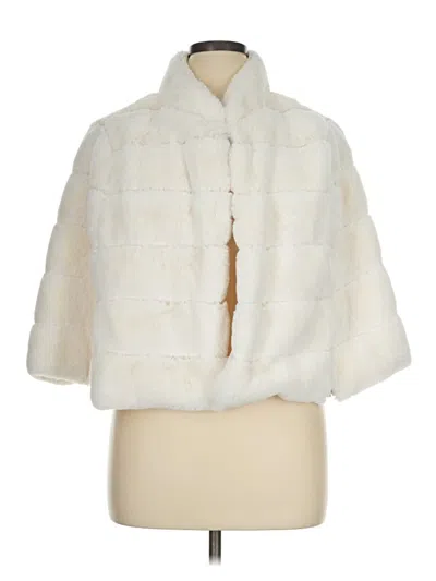 Pre-owned Tahari Faux Fur Jacket In Ivory