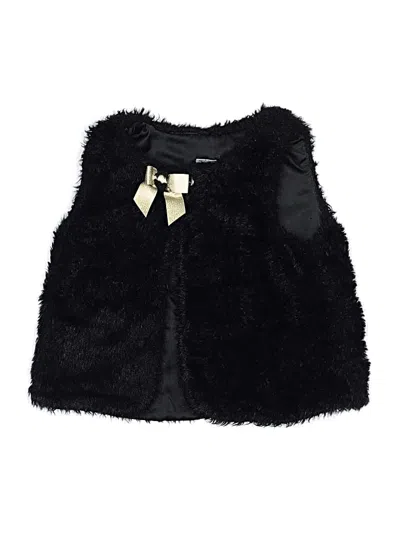 Pre-owned Tahari Kids' Faux Fur Vest In Black