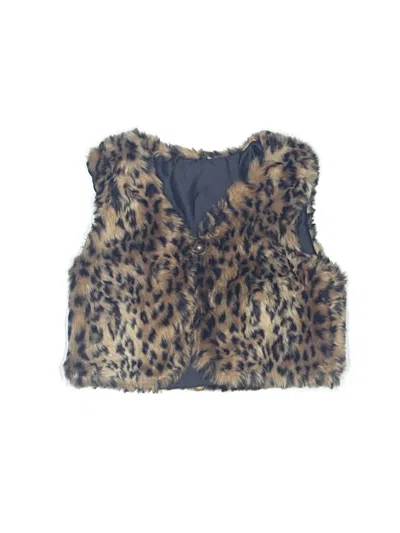 Pre-owned Tahari Kids' Faux Fur Vest In Brown
