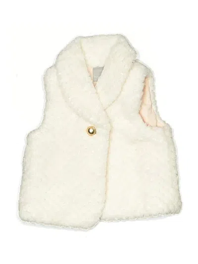Pre-owned Tahari Babies' Faux Fur Vest In White