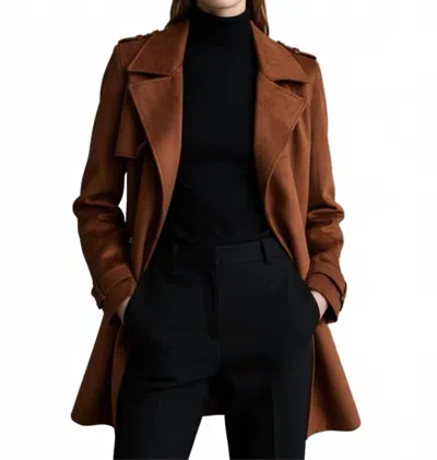 Tahari Faux Leather Jacket In Whiskey In Brown