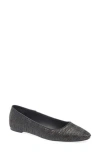 Tahari Faux Raffia Ballerina Flat In Black