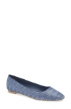 Tahari Faux Raffia Ballerina Flat In Blue