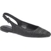 Tahari Faux Raffia Slingback Flat In Black