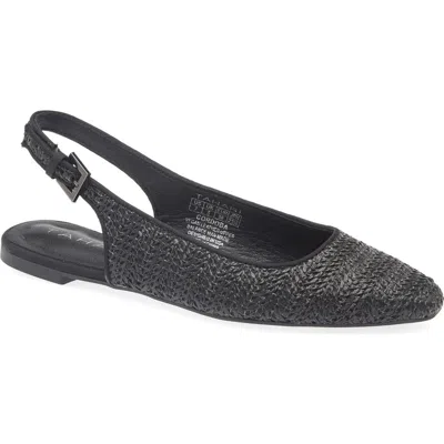 Tahari Faux Raffia Slingback Flat