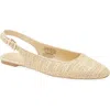 Tahari Faux Raffia Slingback Flat In Brown