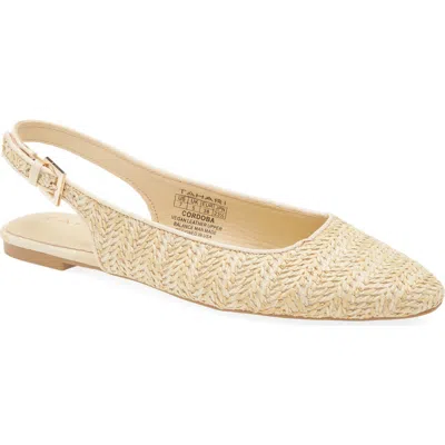 Tahari Faux Raffia Slingback Flat