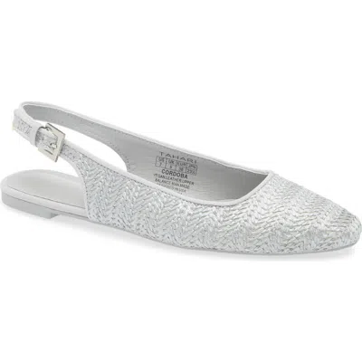 Tahari Faux Raffia Slingback Flat