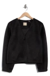 Tahari Faux Suede Overshirt In Black