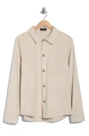 Tahari Faux Suede Overshirt In Neutral