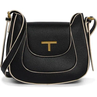 Tahari Fulton Faux Leather Crossbody Bag In Black