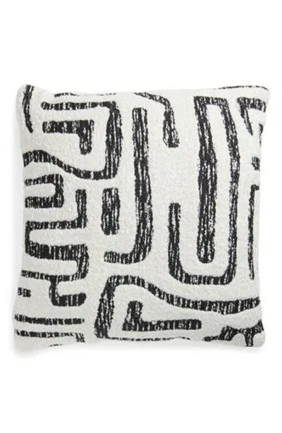 Tahari Geometric Bouclé Accent Pillow In White