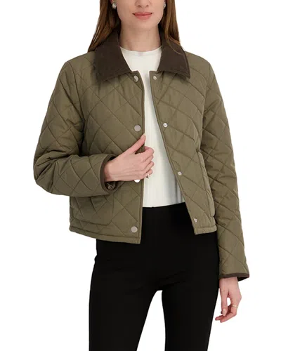 Tahari Haly Short Quilted Jacket In Green
