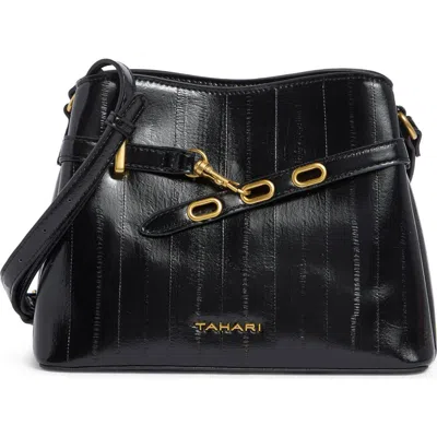 Tahari Holden Faux Eel Crossbody Bag In Black