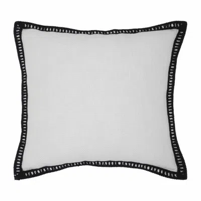 Tahari Home Crochet Edge Decorative Pillow, 20" X 20"