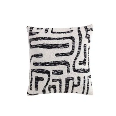 Tahari Home Farmhouse Stripe Decorative Pillow, 20" X 20" In Black Abstract