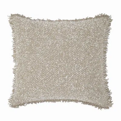 Tahari Home Heathered Fringe Decorative Pillow, 20" X 20" In Beige Abstract