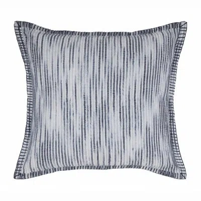 Tahari Home Polly Blanket Stitch Decorative Pillow, 20" X 20" In Vintage Indigo Abstract