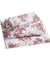 Tahari Home Toile 100% Cotton Flannel 3-pc. Sheet Set, Twin In Red
