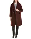 Tahari Ivy Medium Boucle Coat In Brown