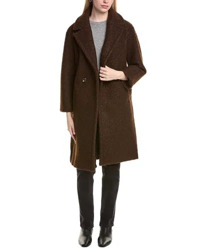 Tahari Ivy Medium Boucle Coat In Brown