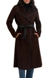 Tahari Juliette Wool Blend Coat In Brown