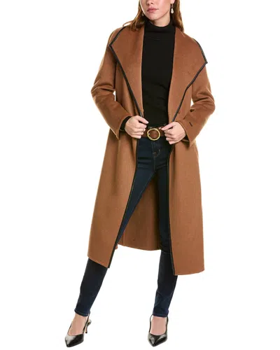 Tahari Juliette Wool-blend Wrap Coat In Brown