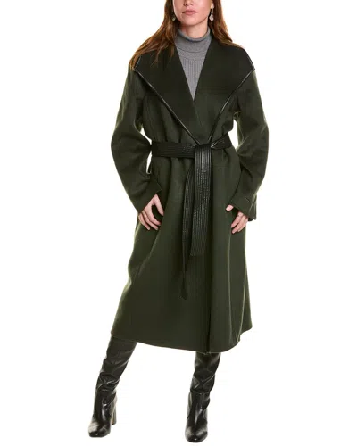 Tahari Juliette Wool-blend Wrap Coat In Green