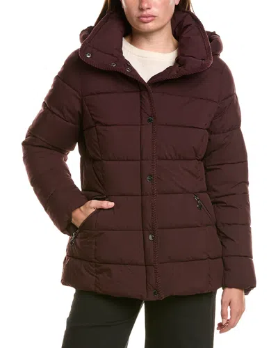 Tahari June Puffer Coat In Red