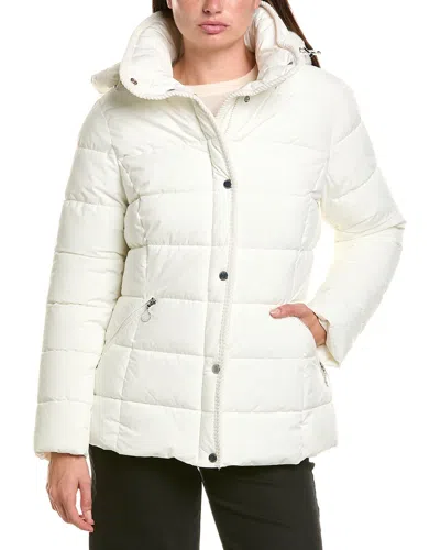 Tahari June Puffer Coat In White