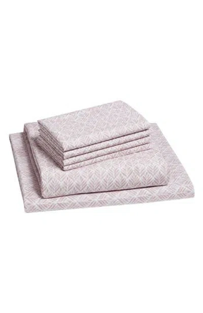 Tahari Leafy 6-piece Queen Sheet Set In Sepia-rose