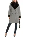Tahari Long Coat In Multi