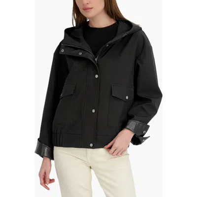 Tahari Leone Softshell Bomber Jacket In Black