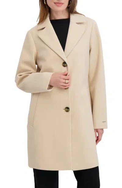 Tahari Lina Single Breasted Coat In White