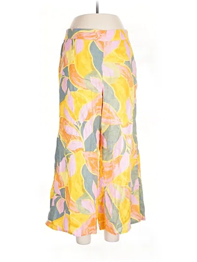 Pre-owned Tahari Linen Pants In Yellow