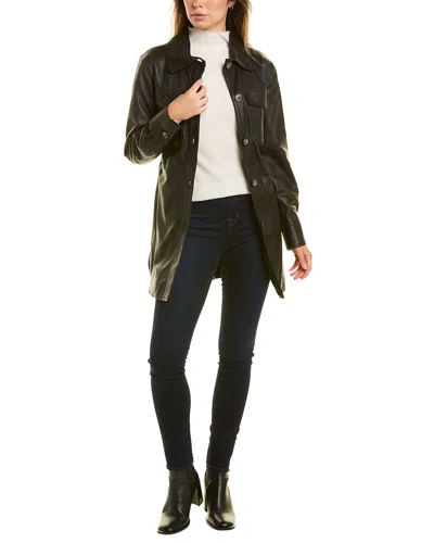Tahari Liv Leather Jacket In Black
