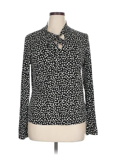 Pre-owned Tahari Long Sleeve Blouse In Black
