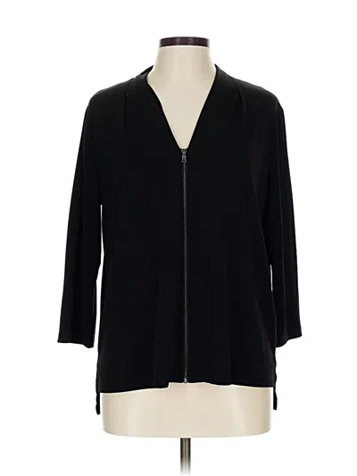 Pre-owned Tahari Long Sleeve Blouse In Black