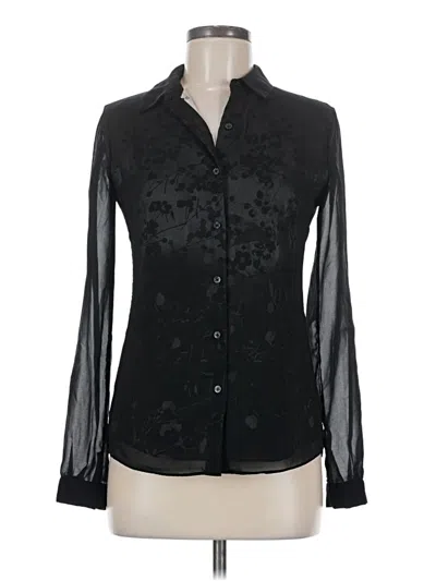 Pre-owned Tahari Long Sleeve Blouse In Black