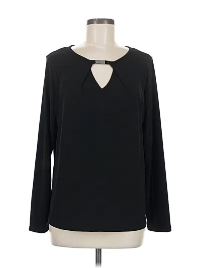 Pre-owned Tahari Long Sleeve Blouse In Black
