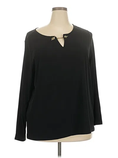 Tahari Long Sleeve Blouse In Black