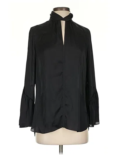 Pre-owned Tahari Long Sleeve Blouse In Black