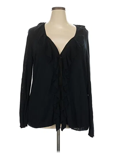 Pre-owned Tahari Long Sleeve Blouse In Black