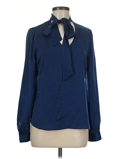 Pre-owned Tahari Long Sleeve Blouse In Blue