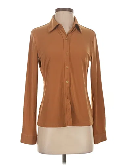 Pre-owned Tahari Long Sleeve Blouse In Brown