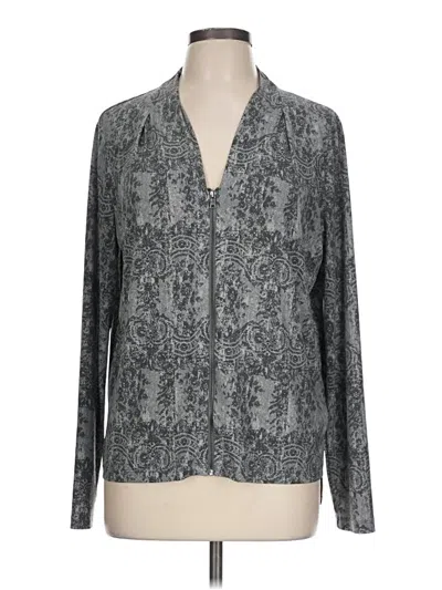 Pre-owned Tahari Long Sleeve Blouse In Gray